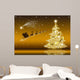 Golden Christmas Card with Wall Mural