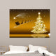 Golden Christmas Card with Wall Mural