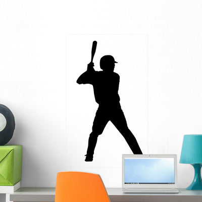 Baseball Wall Decal shown on a wall