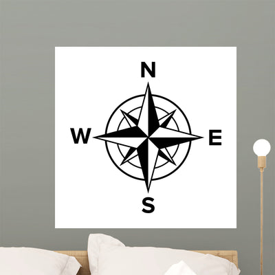 Compass Rose or Windrose Wall Decal shown on a wall
