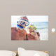 Happy senior couple with their diving mask at beach  Wall Mural