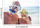 Happy senior couple with their diving mask at beach  Wall Mural