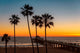 Palm trees on the beach at sunset Wall Mural