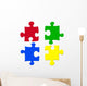 basic colors jigsaw pieces Wall Decal