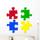 basic colors jigsaw pieces Wall Decal