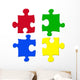 basic colors jigsaw pieces Wall Decal