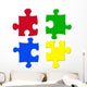 basic colors jigsaw pieces Wall Decal