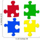 basic colors jigsaw pieces Wall Decal