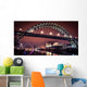 Newcastle Tyne bridge and Gateshead quayside at night Wall Mural