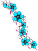 Flower Tendrils Tattoovorlage Turquoise Wall Decal