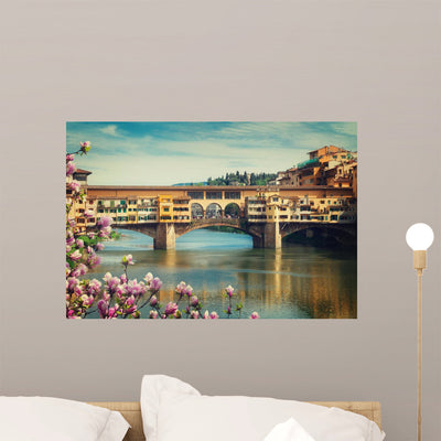 Ponte Vecchio Florence Italy Wall Mural shown on a wall