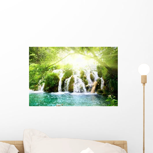 Waterfall Deep Forest Wall Decal Design 2