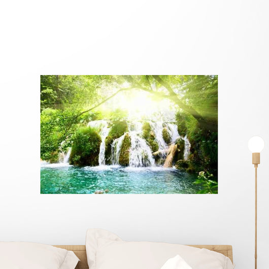 Waterfall Deep Forest Wall Decal Design 2