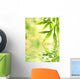 Bamboo Leaves Reflected in Rendered Water Wall Mural