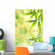 Bamboo Leaves Reflected in Rendered Water Wall Mural
