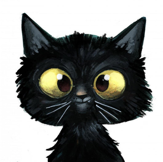 Gato Negro Ilustracion Wall Decal