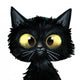 Gato Negro Ilustracion Wall Decal