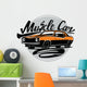 Vector Orange Muscle Car Wall Decal