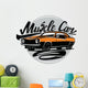 Vector Orange Muscle Car Wall Decal