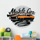 Vector Orange Muscle Car Wall Decal