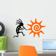 Black Kokopelli and Orange Sun Wall Decal