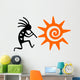 Black Kokopelli and Orange Sun Wall Decal