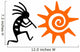 Black Kokopelli and Orange Sun Wall Decal