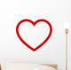 Perfect heart / romantic heart of love line art icon for dating apps and websites Wall Decal