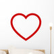 Perfect heart / romantic heart of love line art icon for dating apps and websites Wall Decal