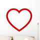 Perfect heart / romantic heart of love line art icon for dating apps and websites Wall Decal
