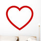 Perfect heart / romantic heart of love line art icon for dating apps and websites Wall Decal
