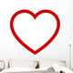 Perfect heart / romantic heart of love line art icon for dating apps and websites Wall Decal