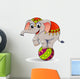 Funny cartoon circus elephant balancing on ball Wall Decal