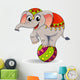 Funny cartoon circus elephant balancing on ball Wall Decal