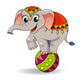 Funny cartoon circus elephant balancing on ball Wall Decal
