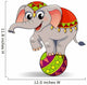 Funny cartoon circus elephant balancing on ball Wall Decal