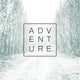 Adventure poster design yemplate. Halftone background with road Wall Mural