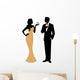 Silhouette of man and woman standing in full length holding a co Wall Decal