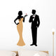 Silhouette of man and woman standing in full length holding a co Wall Decal