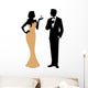 Silhouette of man and woman standing in full length holding a co Wall Decal