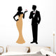 Silhouette of man and woman standing in full length holding a co Wall Decal