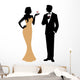 Silhouette of man and woman standing in full length holding a co Wall Decal