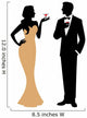 Silhouette of man and woman standing in full length holding a co Wall Decal