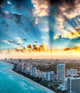Miami Beach Sunset Aerial Wall Decal