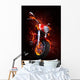 Fiery Motorcycle Wall Decal