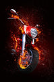 Fiery Motorcycle Wall Decal