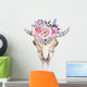 Watercolor Floral Cow Skull Wall Decal