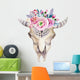 Watercolor Floral Cow Skull Wall Decal