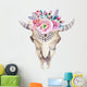 Watercolor Floral Cow Skull Wall Decal
