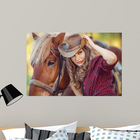 Horse and Fashion Cowgirl Wall Decal
